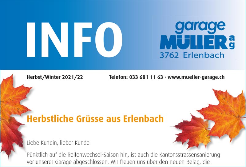 Garage Mueller Info Heft Herbst 2021 als PDF